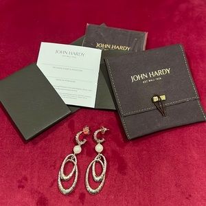 John Hardy Classic Chain Freshwater Pearl Drop Earrings